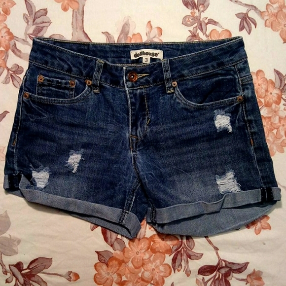Dollhouse Denim Shorts – Size 3 Juniors, Dark Blue - Picture 1 of 8